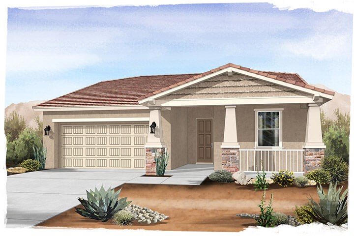 New home rendering by Gehan Homes in Alamar Community Avondale, AZ