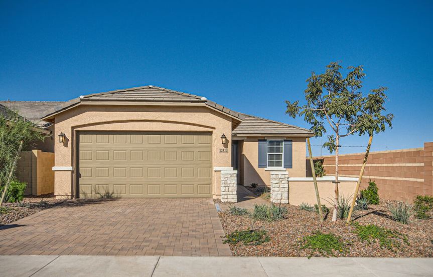 Brisbee model front exterior by Lennar Homes in Alamar community in Avondale, AZ