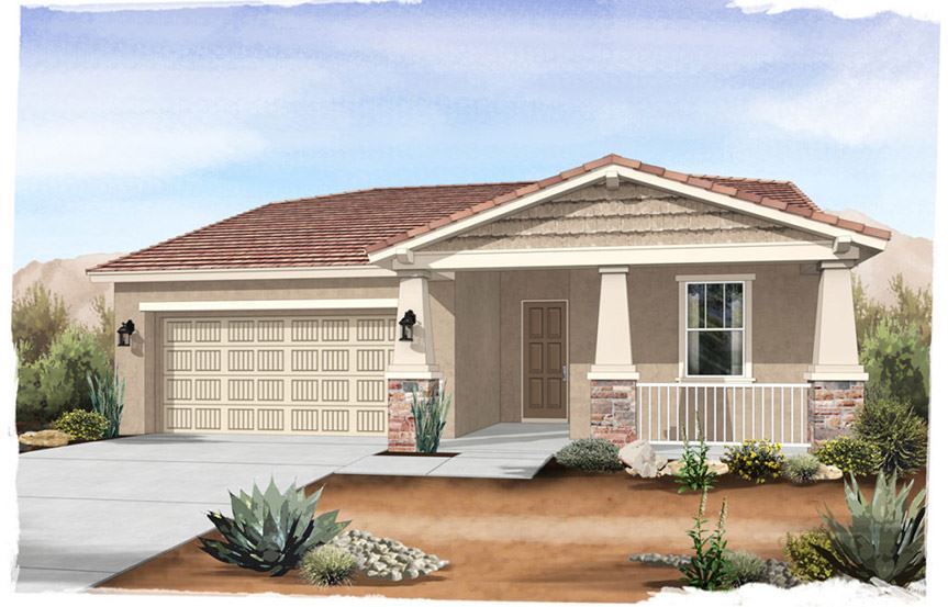 Alcantara Craftsman elevation by Brightland Homes at Alamar community in Avondale, AZ
