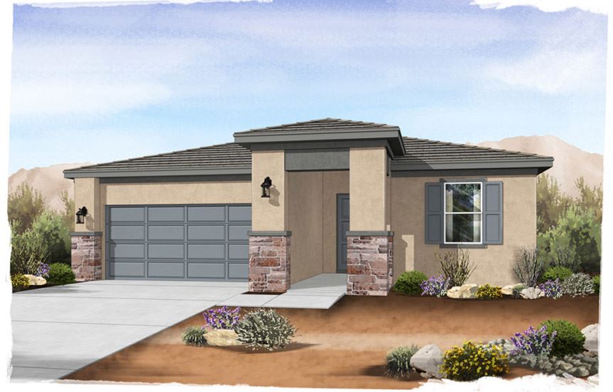 Alcantara Contemporary Southwest elevation by Brightland Homes at Alamar community in Avondale, AZ