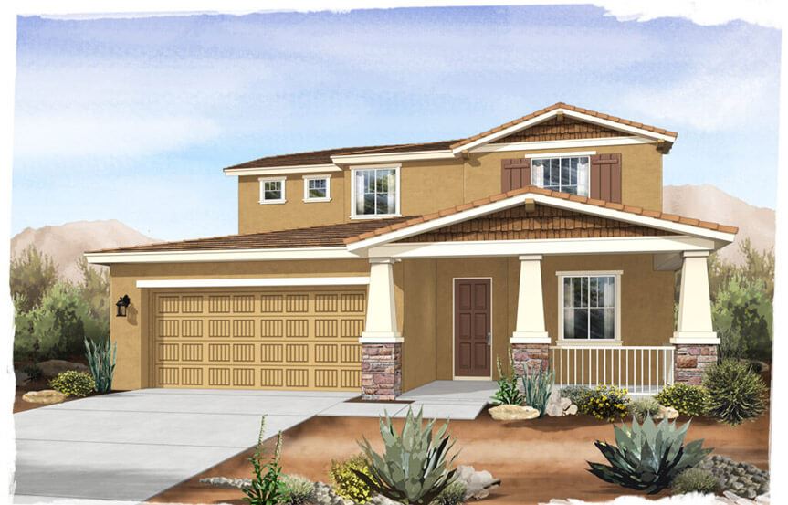 Parma Craftsman elevation by Brightland Homes at Alamar community in Avondale, AZ