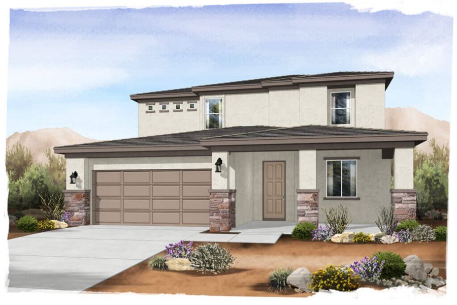 Parma Contemporary Southwest elevation by Brightland Homes at Alamar community in Avondale, AZ