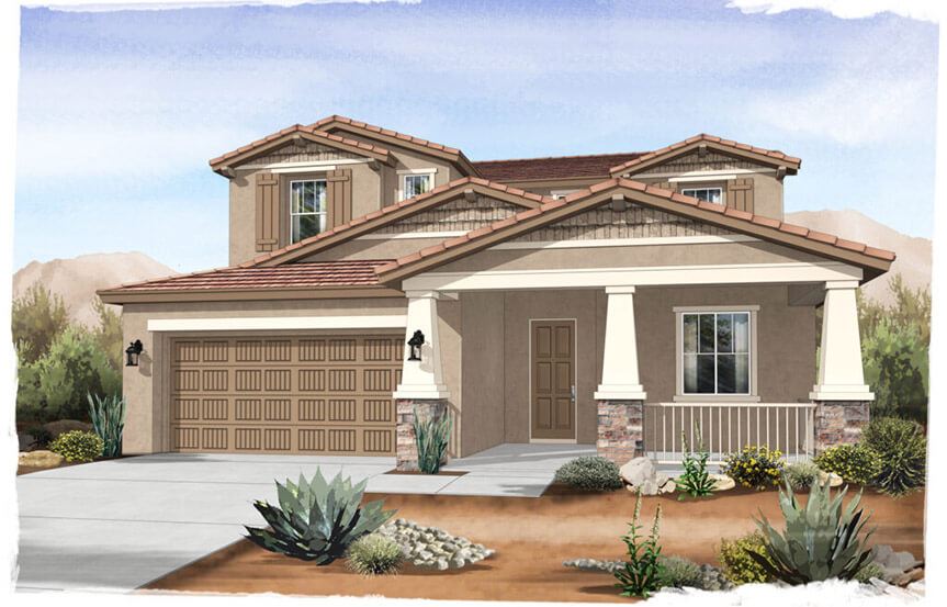San Marino Craftsman elevation by Brightland Homes at Alamar community in Avondale, AZ