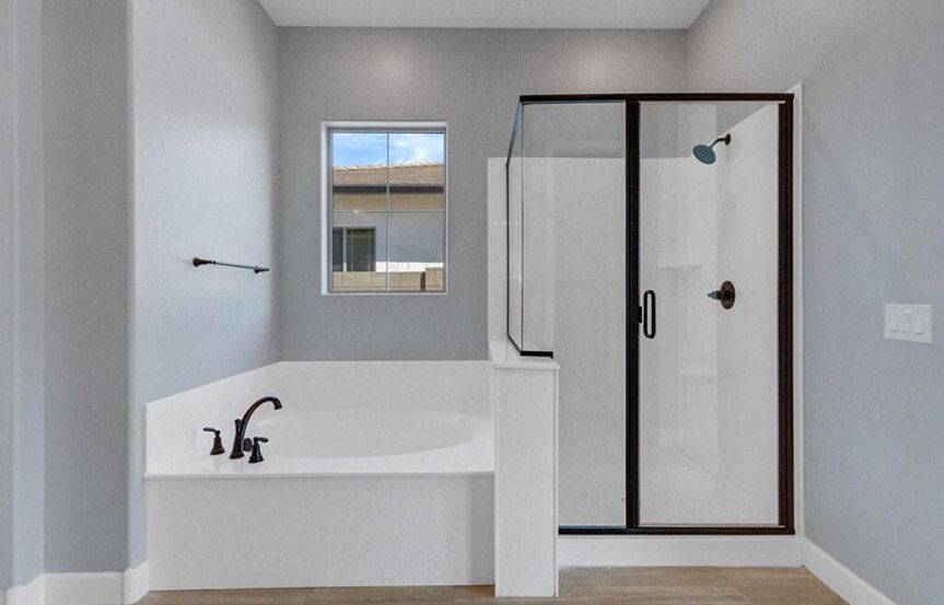 Cedarcrest primary bath by David Weekley Homes at Alamar in Avondale, AZ