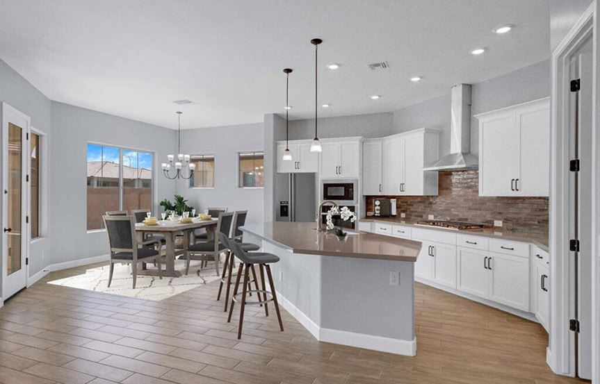 Cedarcrest kitchen and dining room by David Weekley Homes at Alamar in Avondale, AZ