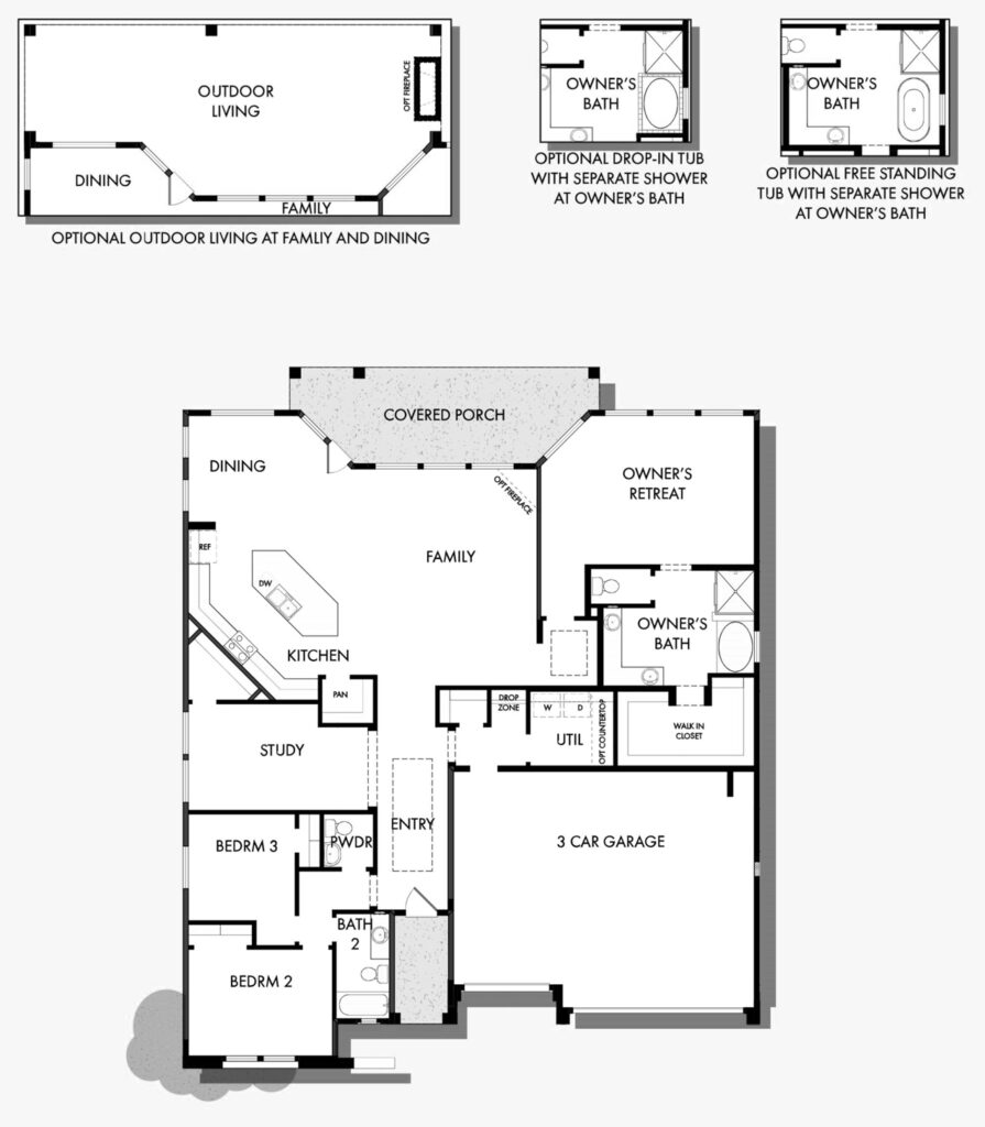 Cedarcrest floorplan room options by David Weekley Homes at Alamar in Avondale, AZ