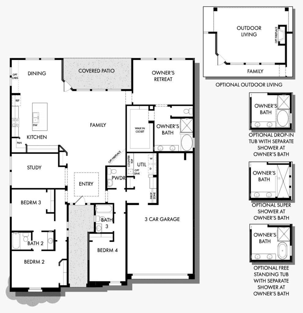 Hutchinson floorplan with room options by David Weekley at Alamar community in Avondale, AZ