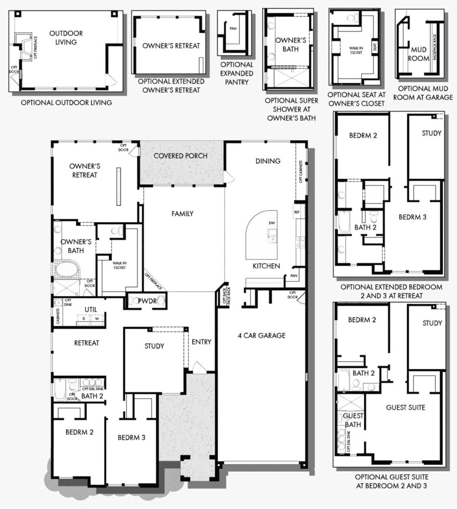 Azalea floorplan with room options by David Weekley at Alamar in Avondale, AZ