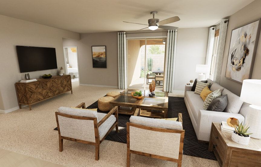 Plan 3501 Living Room by Shea Homes at Alamar in Avondale, AZ
