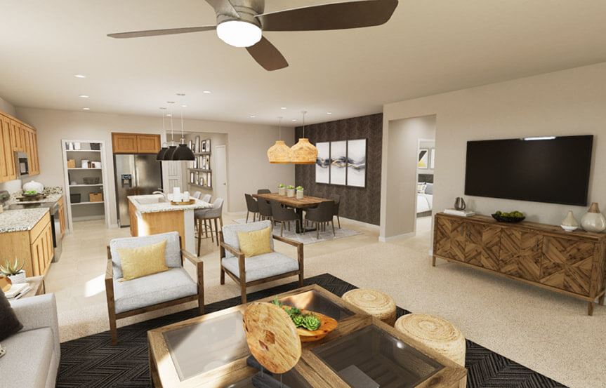 Plan 3501 Great Room by Shea Homes at Alamar in Avondale, AZ
