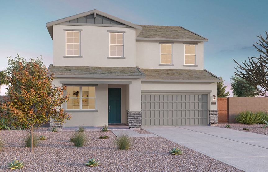 Sage Rockrose plan elevation B by Brookfield Residential at Alamar in Avondale, AZ