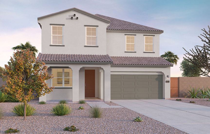 Sage Rockrose plan elevation A by Brookfield Residential at Alamar in Avondale, AZ