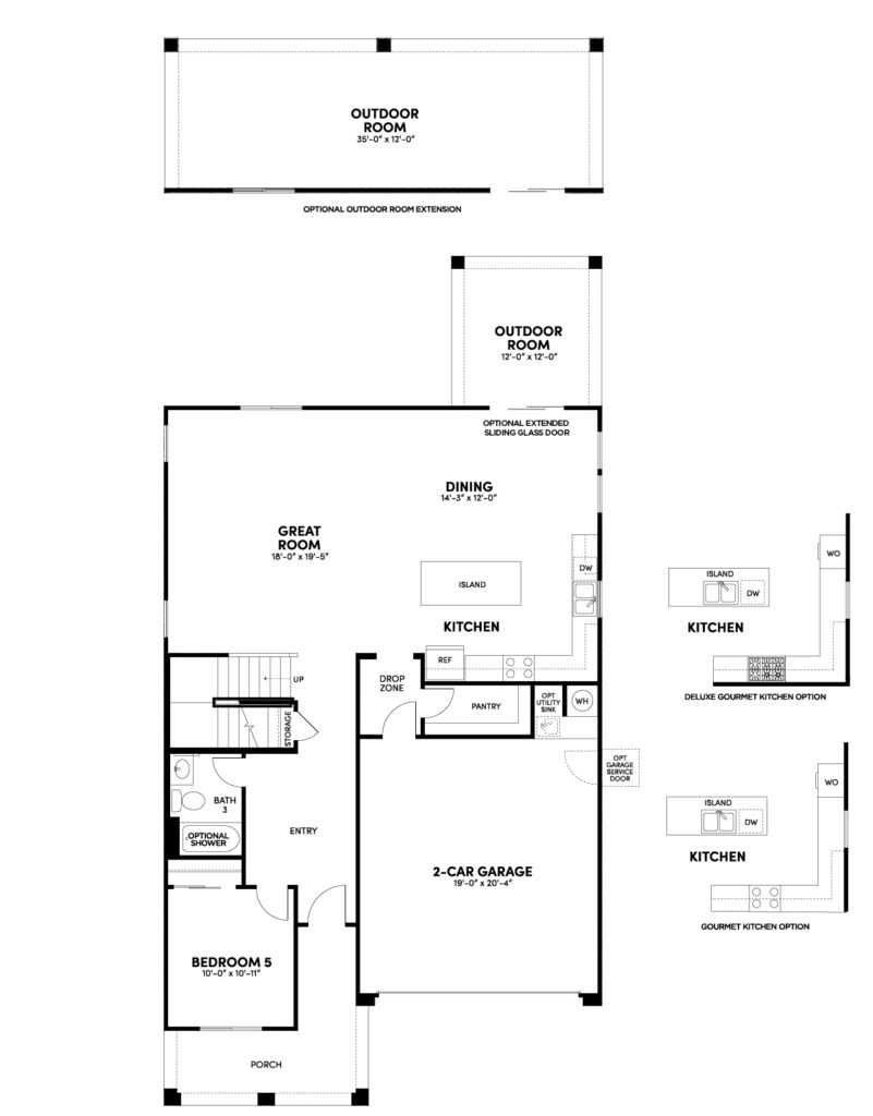 Sage Rockrose floorplan floor 1 by Brookfield Residential at Alamar in Avondale, AZ