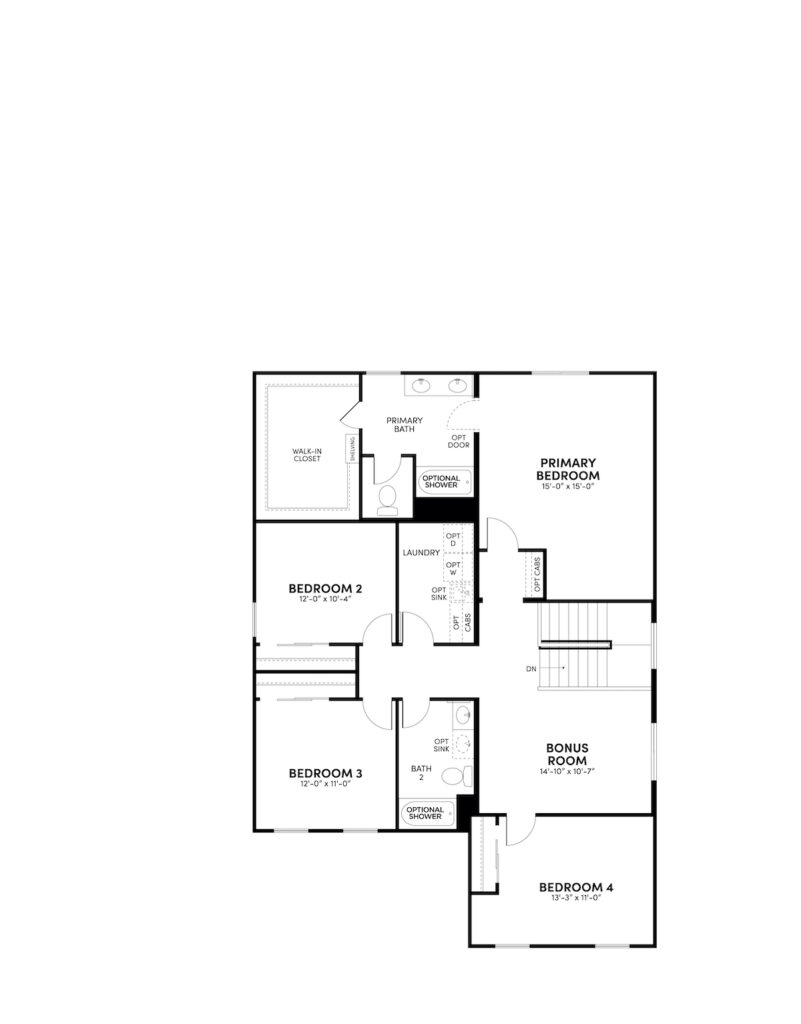 Sage Rockrose floorplan floor 2 reversed by Brookfield Residential at Alamar in Avondale, AZ