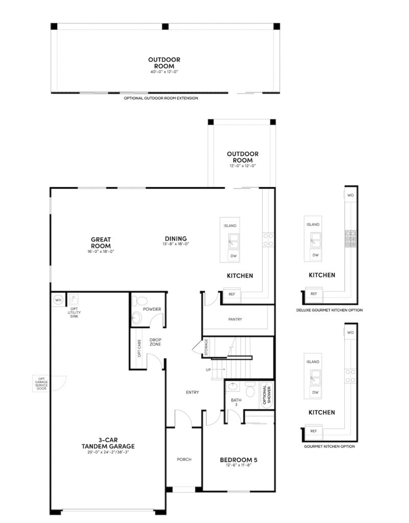 Ridge Heritage floorplan reversed floor 1 by Brookfield Residential at Alamar in Arizona