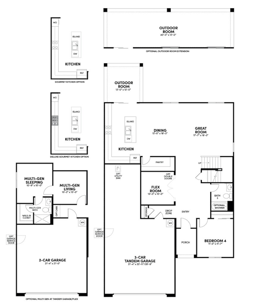 Ridge Ponderosa floorplan floor 1 reversed by Brookfield Residential at Alamar in Arizona