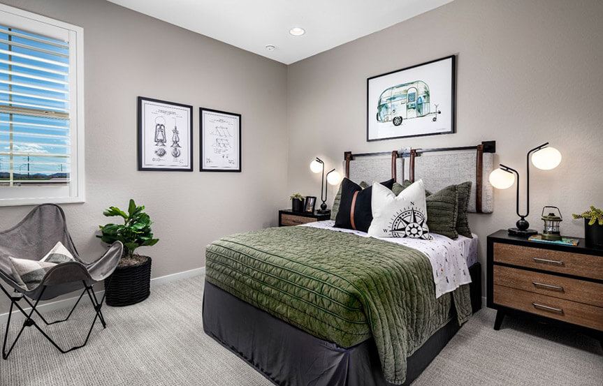 Sage Dakota model secondary bedroom by Brookfield Residential at Alamar in Avondale, AZ