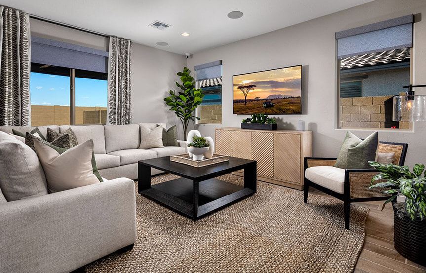 Sage Dakota model Great Room by Brookfield Residential at Alamar in Avondale, AZ