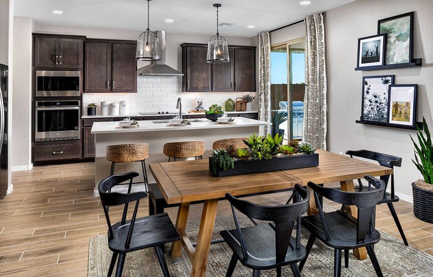 Sage Dakota model Dining and Kitchen by Brookfield Residential at Alamar in Avondale, AZ