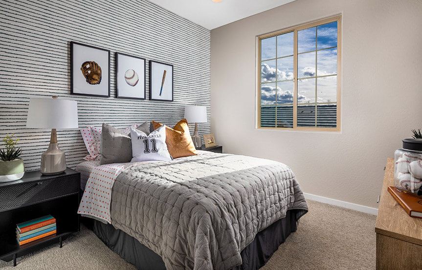 Ridge Ponderosa model bedroom by Brookfield Residential at Alamar in Avondale, AZ