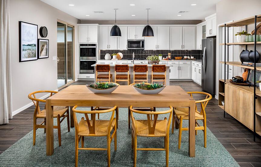 Ridge Ponderosa model Dining and Kitchen by Brookfield Residential at Alamar in Avondale, AZ
