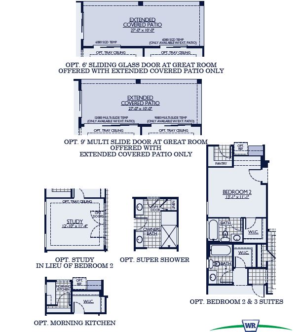 Floorplan room options of Flagstaff by William Ryan Homes at Alamar in Avondale, AZ