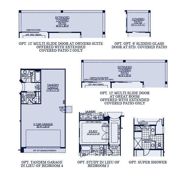 Pinetop floorplan room options by William Ryan Homes at Alamar in Avondale, AZ
