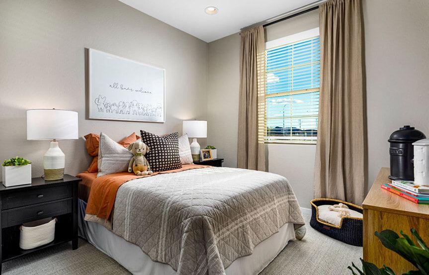 Sage Azure model secondary bedroom by Brookfield Residential at Alamar community in Avondale, AZ
