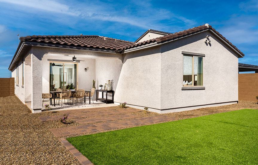 Sage Azure model rear exterior by Brookfield Residential at Alamar community in Avondale, AZ