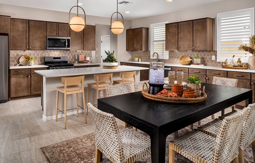 Sage Azure model kitchen by Brookfield Residential at Alamar community in Avondale, AZ